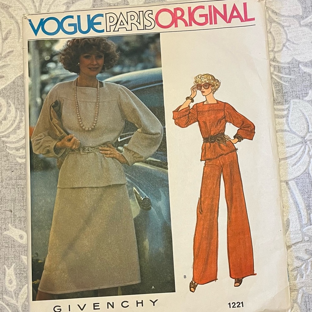 Vogue Givenchy Misses’ Top, Skirt and Pants Pattern 1221